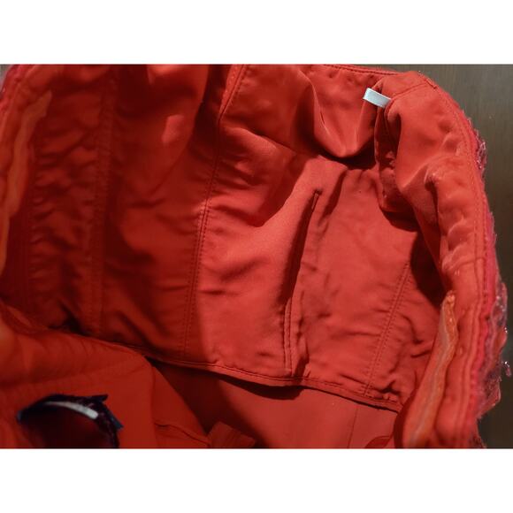 Marchesa Notte Strapless Embroidered Dress Size 2 Red Formal Cocktail Silk Blend - Picture 6 of 14